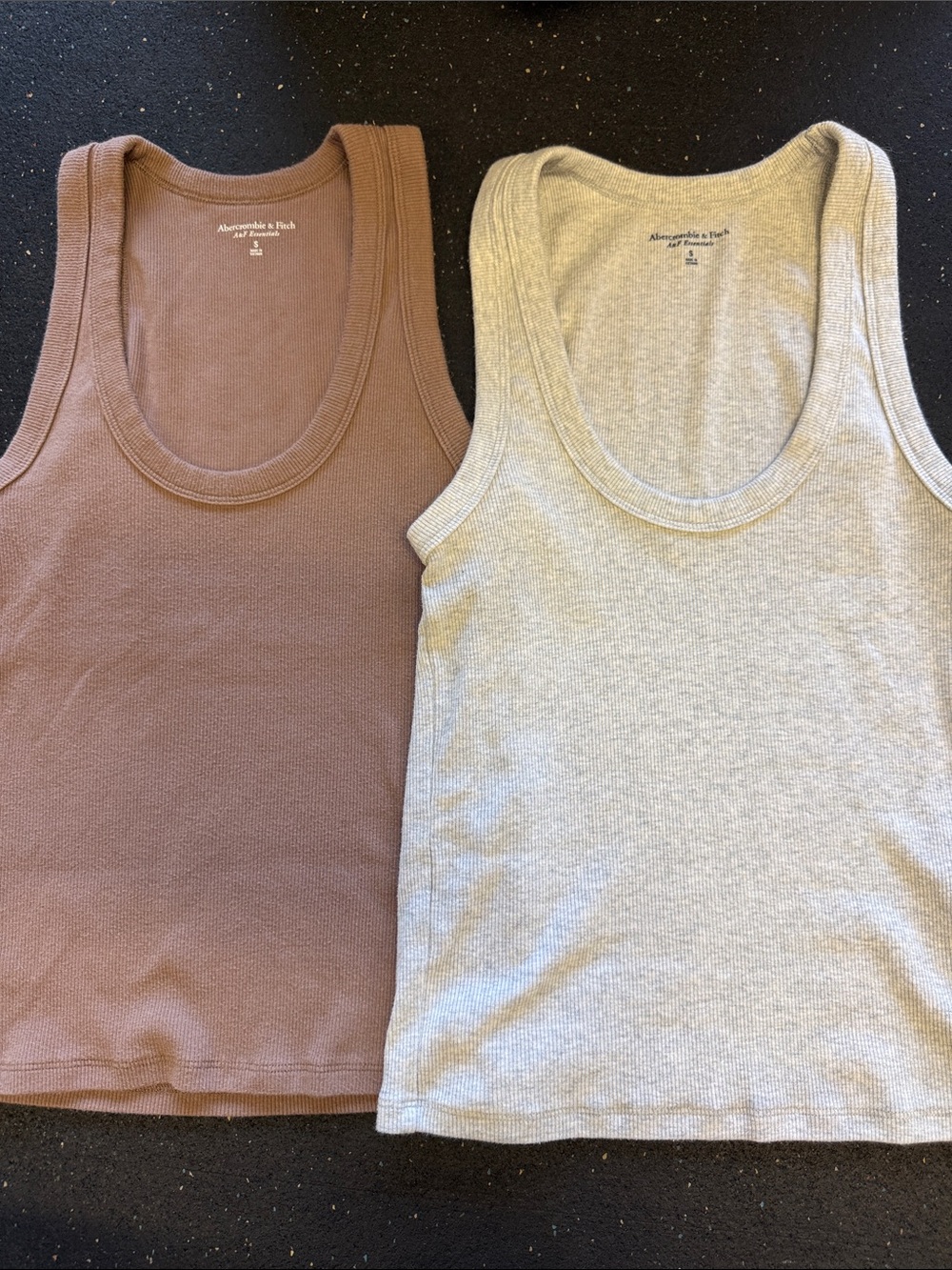 Abercrombie & Fitch Ribbed Tank Tops — Taupe and Light Gray